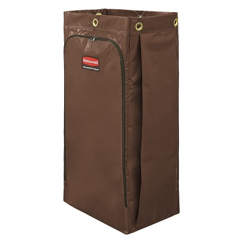 Rubbermaid 34 Gallon Vinyl Bag for High Capacity Janitorial Cleaning Carts, Brown